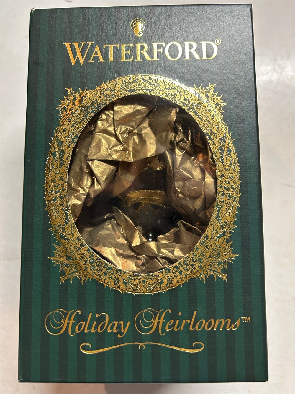 Waterford Gold and Green Holiday Ornament